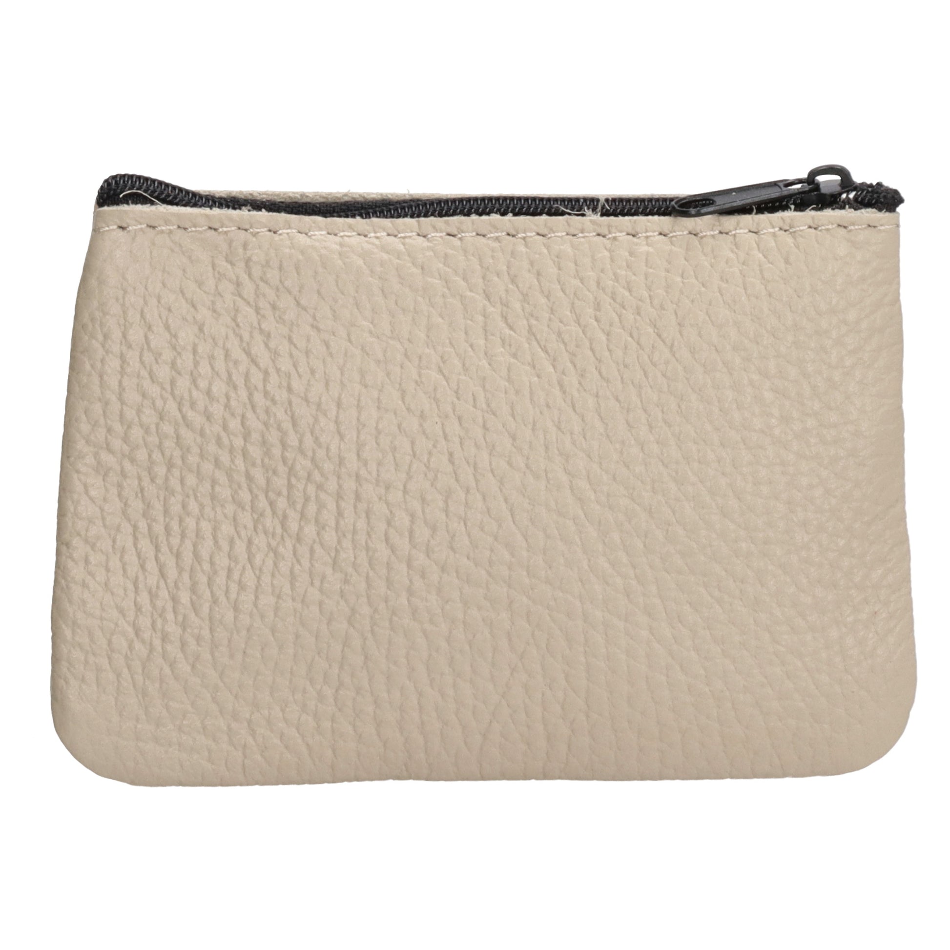 Schlüsseletui 13,5x9cm in Grau aus Leder mit Reißverschluss - leder-accessoires.com