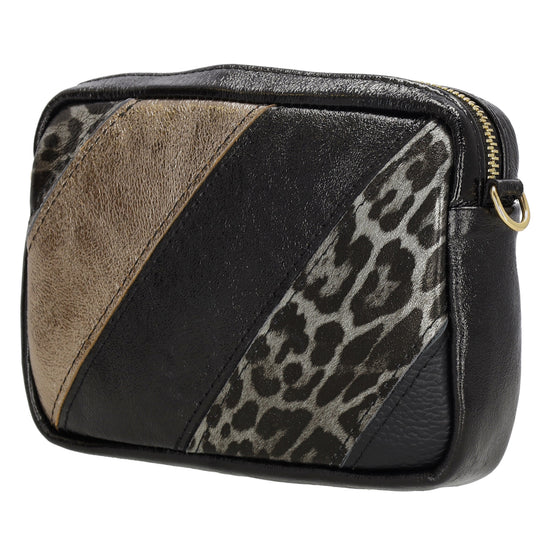 Umhängetasche 20x13cm in Metallic Bronze aus Leder - leder-accessoires.com