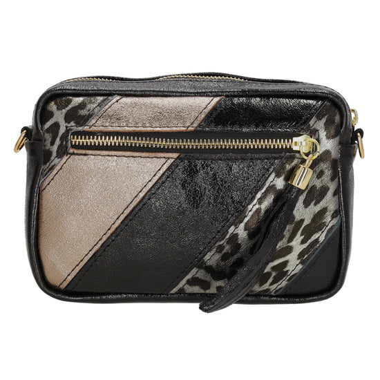 Umhängetasche 20x13cm in Metallic Bronze aus Leder - leder-accessoires.com