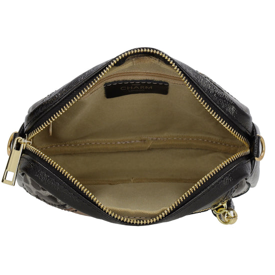Umhängetasche 20x13cm in Metallic Bronze aus Leder - leder-accessoires.com
