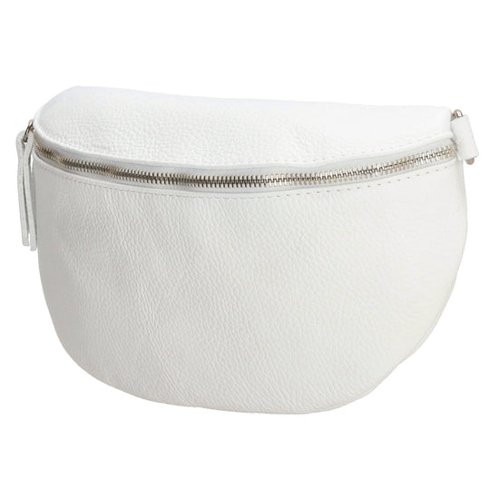 Bodybag 27x17cm in Weiß mit Reißverschluss - leder-accessoires.com