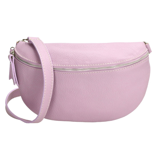 Bodybag 27x17cm in Flieder mit Reißverschluss - leder-accessoires.com