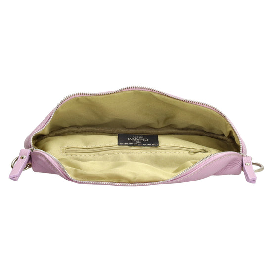 Bodybag 27x17cm in Flieder mit Reißverschluss - leder-accessoires.com