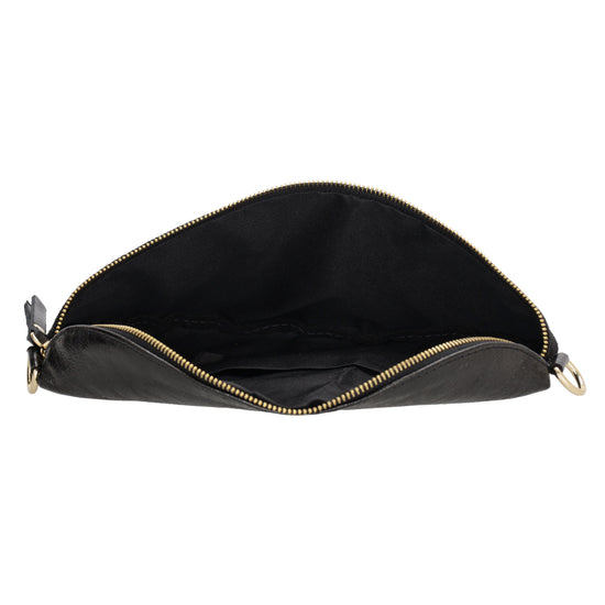Bodybag|Gürteltasche 30x20cm in Schwarz aus Leder und Kord - leder-accessoires.com