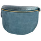 Bodybag|Gürteltasche 30x20cm in Jeansblau|Petrol aus Leder und Kord