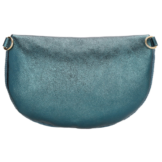 Bodybag|Gürteltasche 30x20cm in Jeansblau|Petrol aus Leder und Kord - leder-accessoires.com