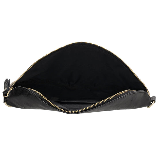 Bodybag|Gürteltasche 30x20cm in Zebra Schwarz aus Leder - leder-accessoires.com