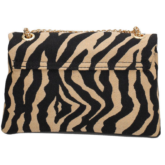Schultertasche| Clutch 22 x 14cm in Zebra-Optik Braun mit Kettenriemen