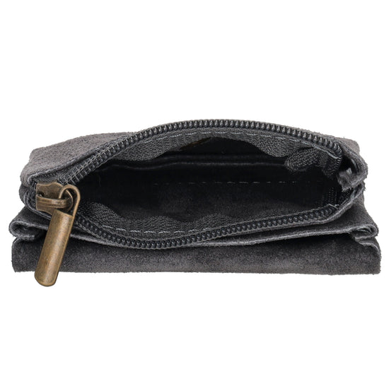 Lederbörse Nappa Mini 11x7,5cm in Grau|Anthrazit - leder-accessoires.com