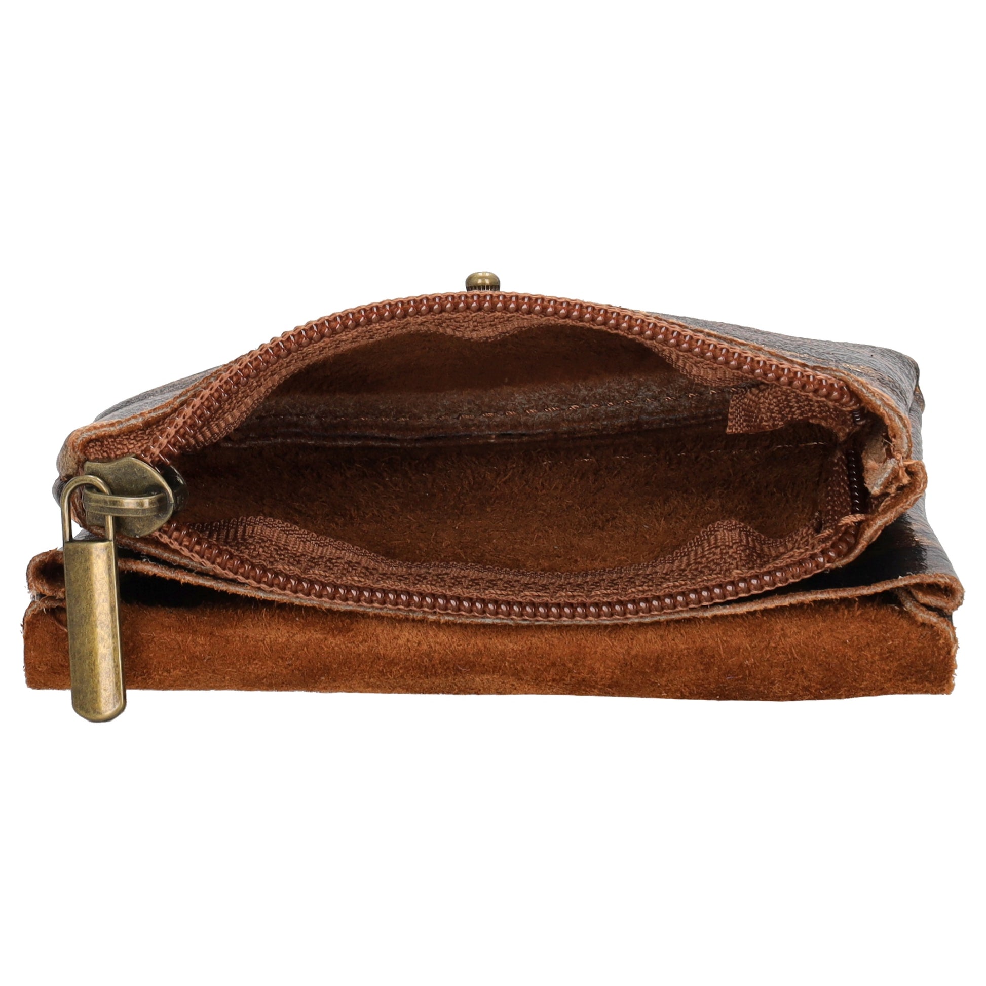 Lederbörse Mini 11x7,5cm Gold |Schwarz-Metallic mit Leo-Optik - leder-accessoires.com