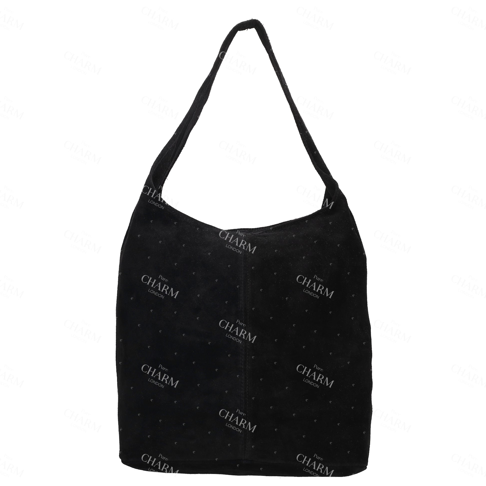Umhängetasche 36,5x30cm inSchwarz mit Reißverschluss - leder-accessoires.com