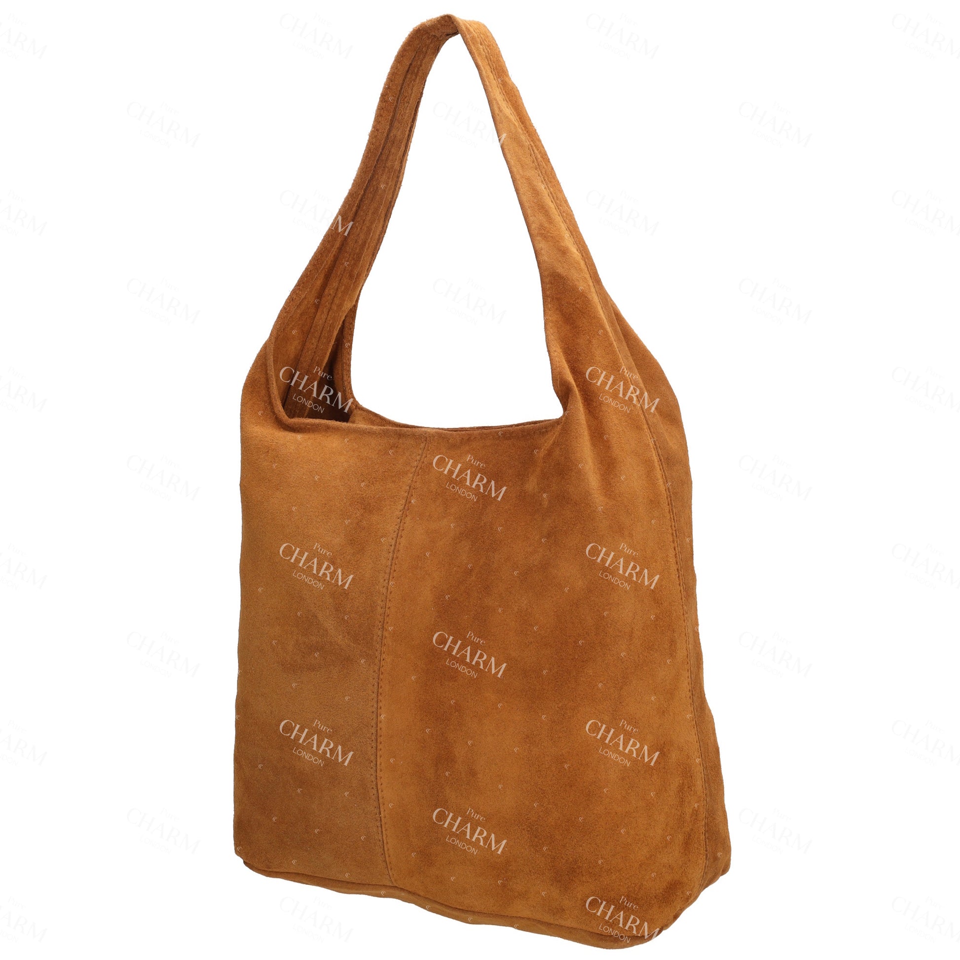 Umhängetasche 36,5x30cm in Cognac mit Reißverschluss - leder-accessoires.com