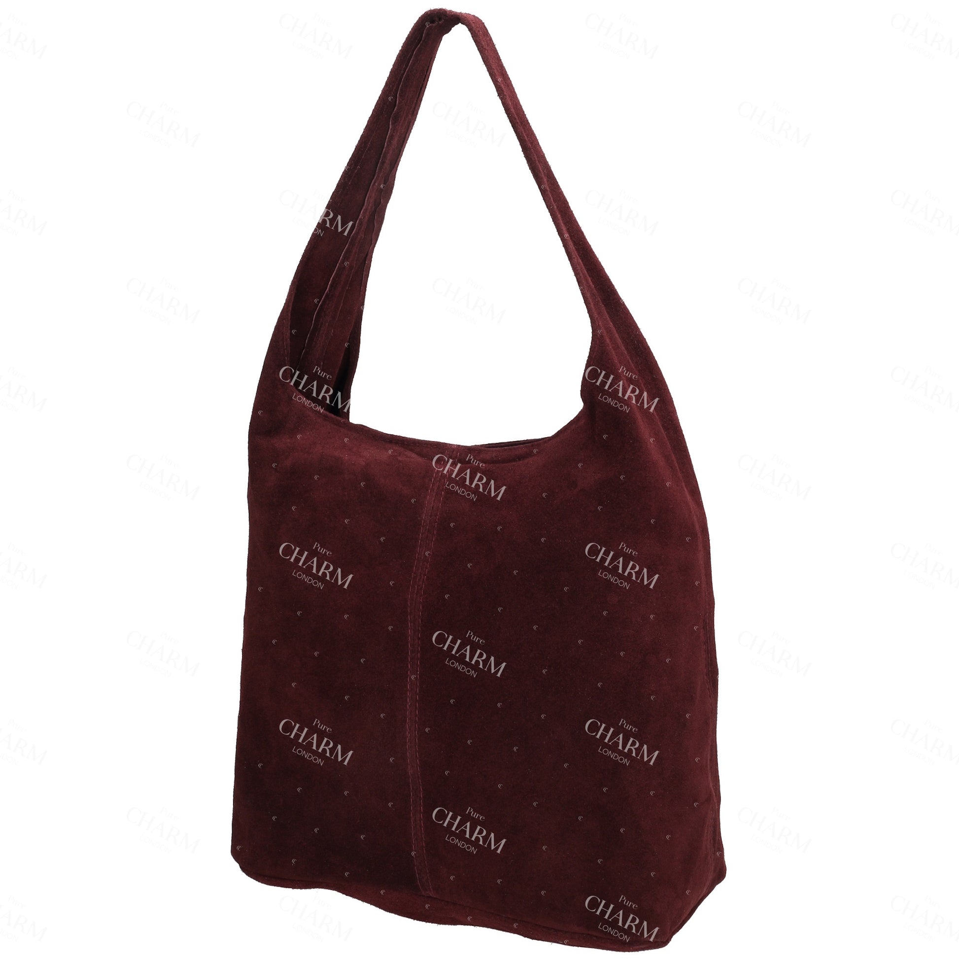 Umhängetasche 36,5x30cm in Burgunder | Weinrot mit Reißverschluss - leder-accessoires.com