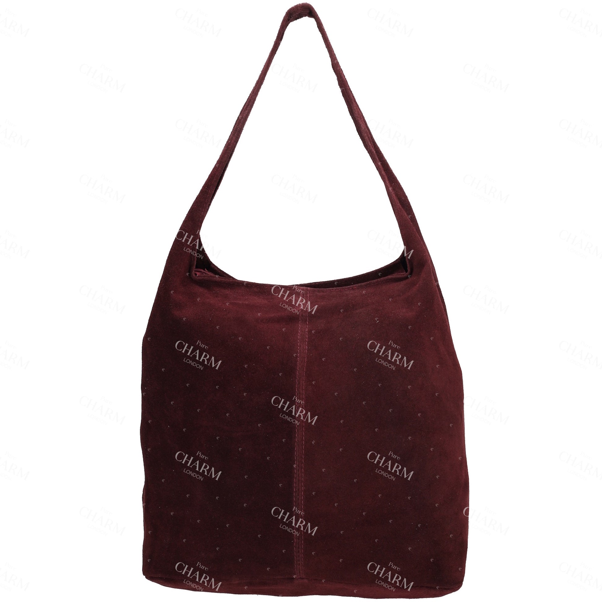 Umhängetasche 36,5x30cm in Burgunder | Weinrot mit Reißverschluss - leder-accessoires.com