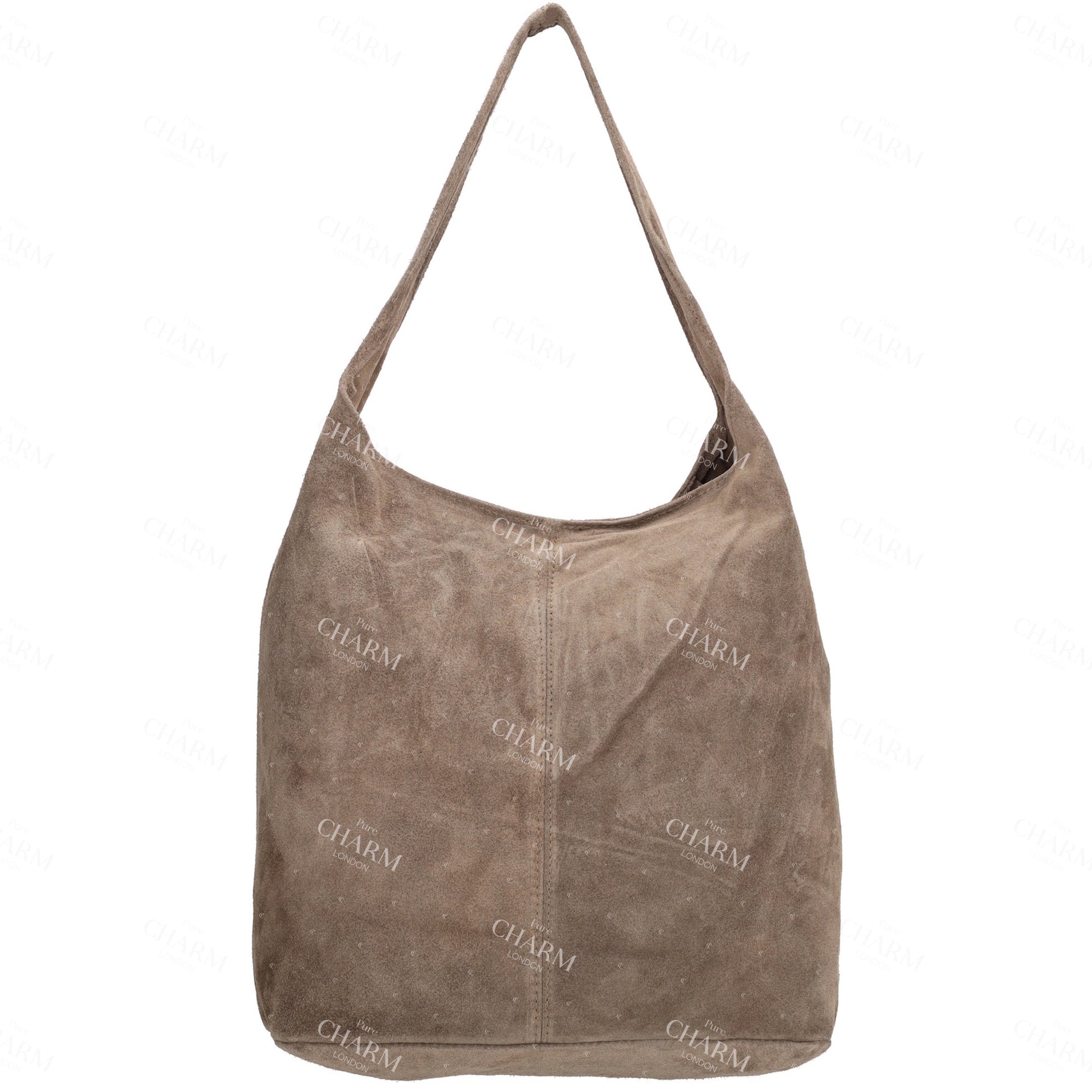 Umhängetasche 36,5x30cm in Taupe mit Reißverschluss - leder-accessoires.com