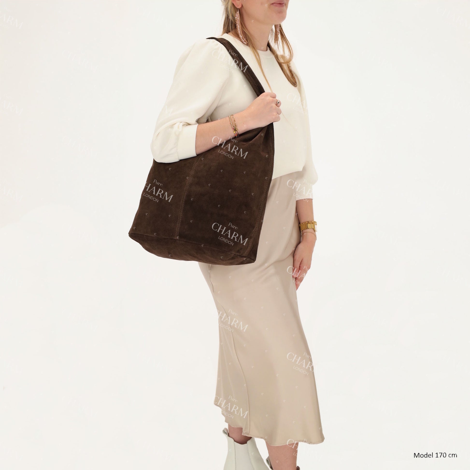 Umhängetasche 36,5x30cm in Braun mit Reißverschluss - leder-accessoires.com