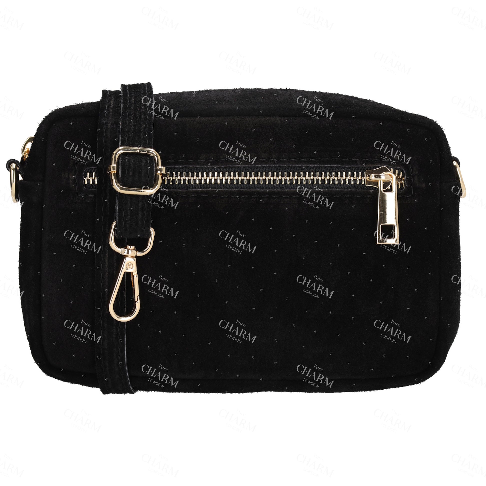 Umhängetasche 19,5x13cm in Schwarz mit Reißverschluss - leder-accessoires.com