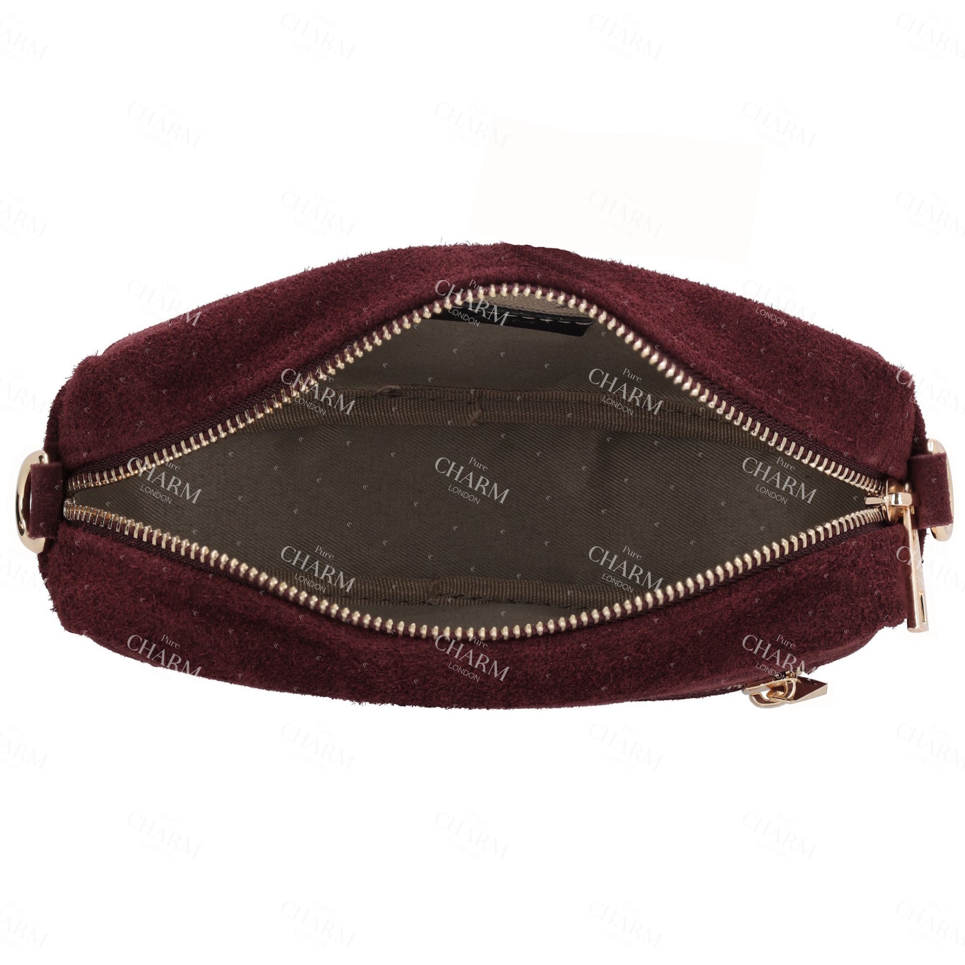 Umhängetasche 19,5x13cm in Weinrot mit Reißverschluss - leder-accessoires.com