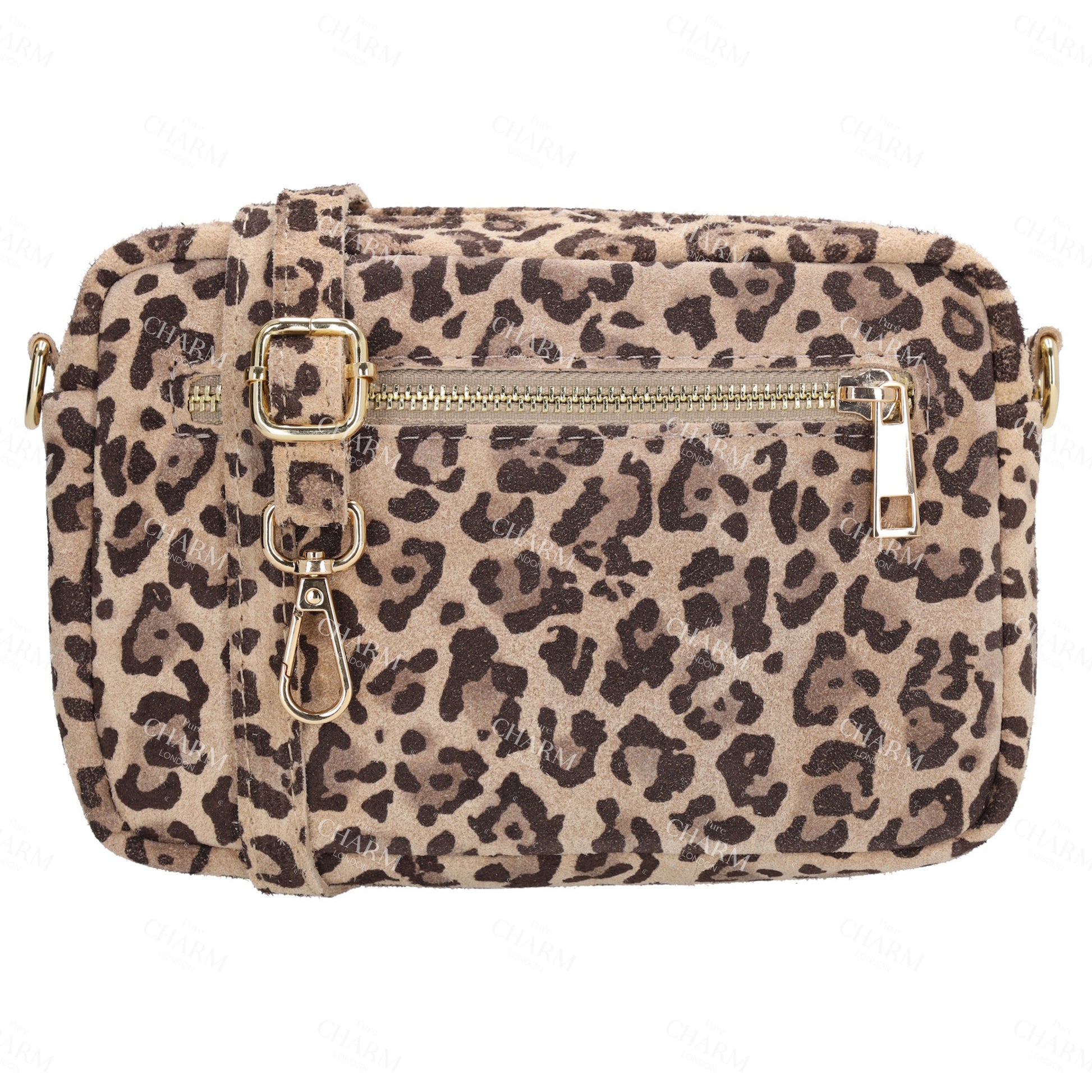 Umhängetasche 19,5x13cm in Leo-Optik mit Reißverschluss - leder-accessoires.com