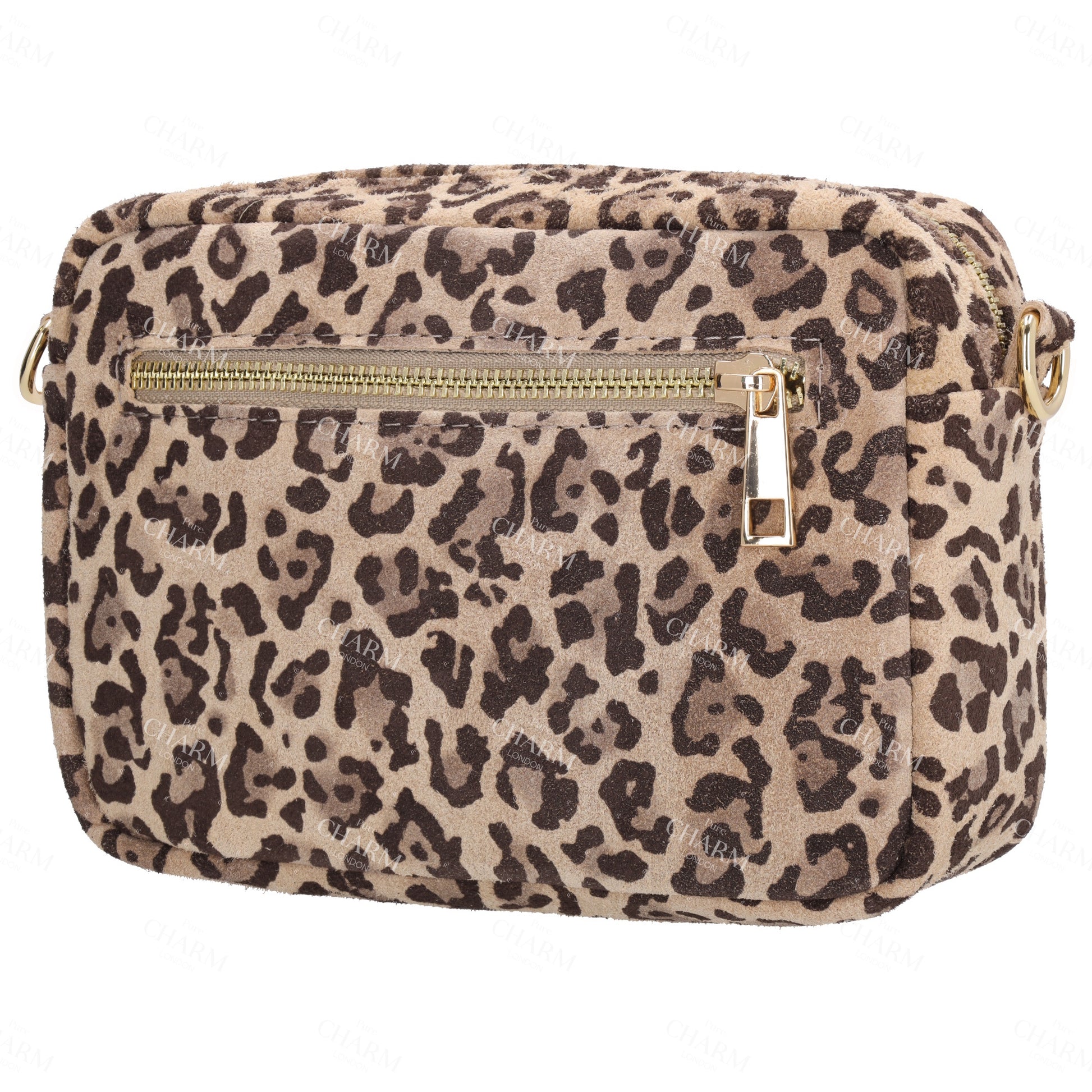 Umhängetasche 19,5x13cm in Leo-Optik mit Reißverschluss - leder-accessoires.com