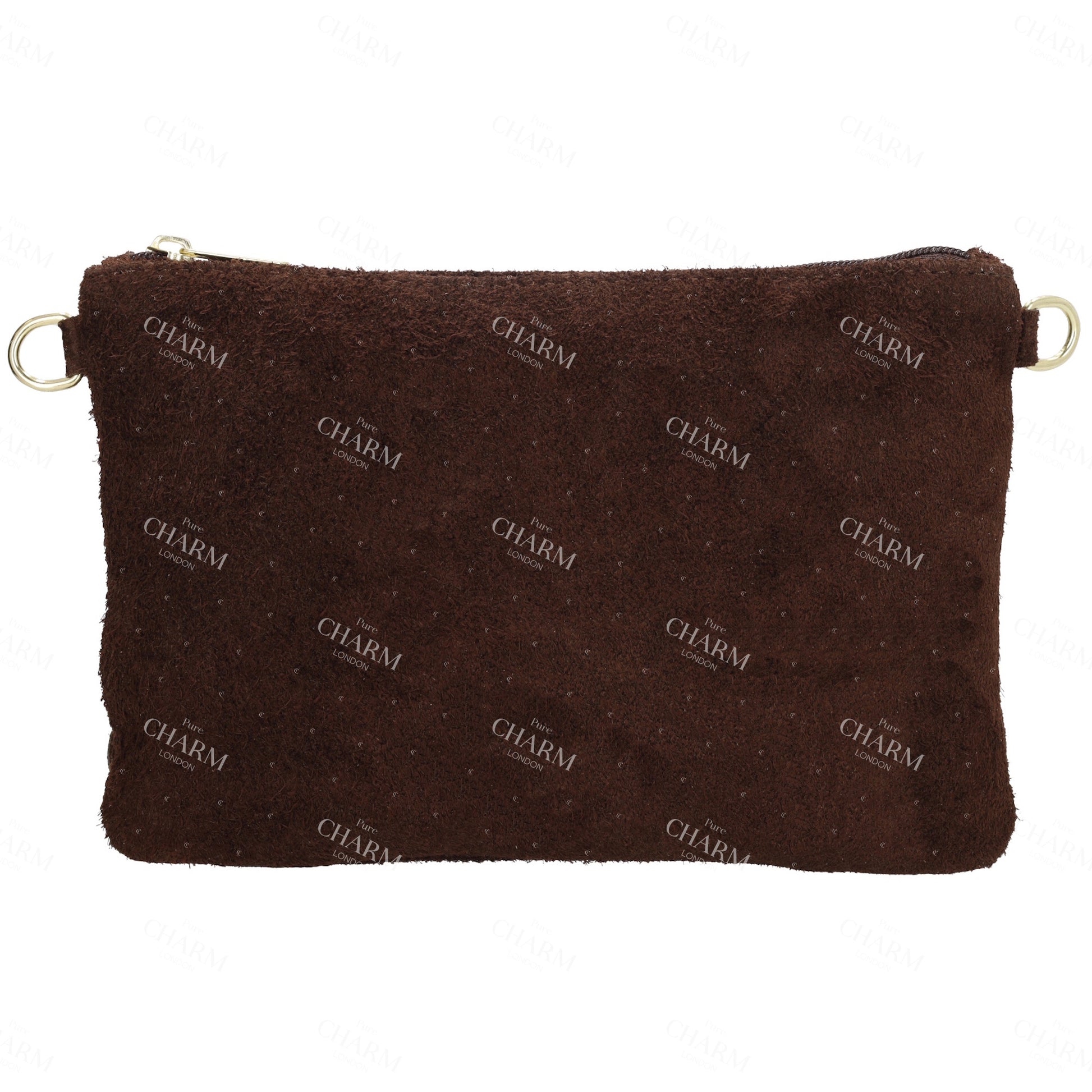 Schultertasche 13x1cm in Dunkelbraun mit Franzen - leder-accessoires.com
