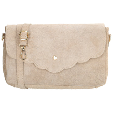Umhängetasche 26x6x15cm Sand aus Wildleder
