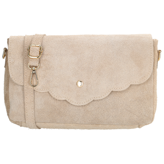 Umhängetasche 26x6x15cm Sand aus Wildleder