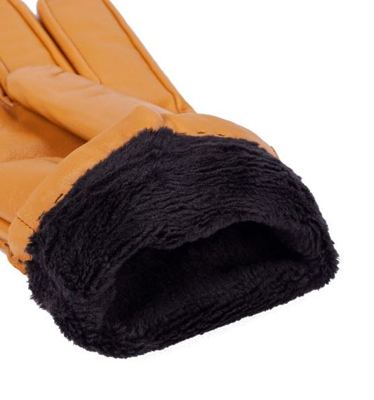 Lederhandschuhe Damen mit Handnaht in Gelb aus Lammnappa - leder-accessoires.com