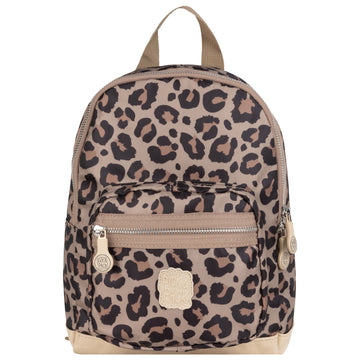 Kinderrucksack L 42x30cm mit Leo-Muster in Beige|Gold - leder-accessoires.com