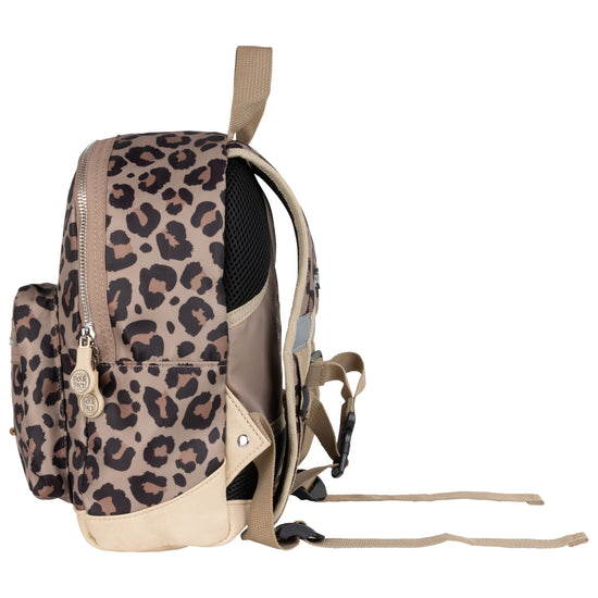 Kinderrucksack L 42x30cm mit Leo-Muster in Beige|Gold - leder-accessoires.com