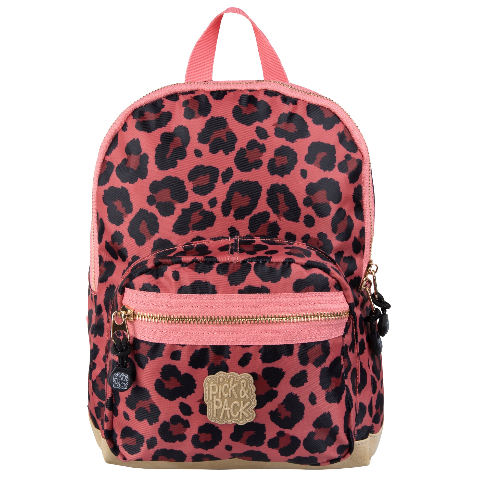 Kinderrucksack L 42x30cm mit Leo-Muster in Rose |Gold - leder-accessoires.com