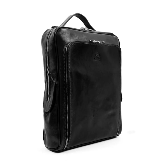 Rucksack 28,5 x 36cm in Schwarz aus Leder - leder-accessoires.com