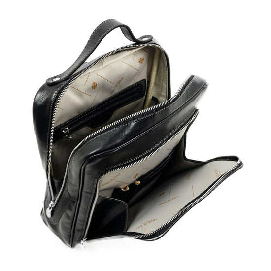 Rucksack 28,5 x 36cm in Schwarz aus Leder - leder-accessoires.com