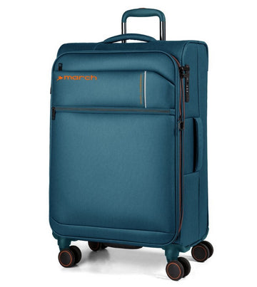 Reisetrolley "silhouette" 4-Rad 55cm in Petrol mit Erweiterung - leder-accessoires.com