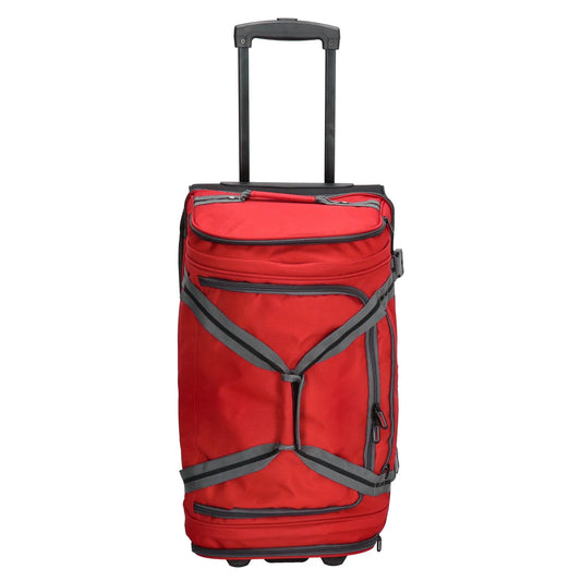 Trolleyreisetasche 60 x 30cm in Rot mit separatem Staufach unten - leder-accessoires.com