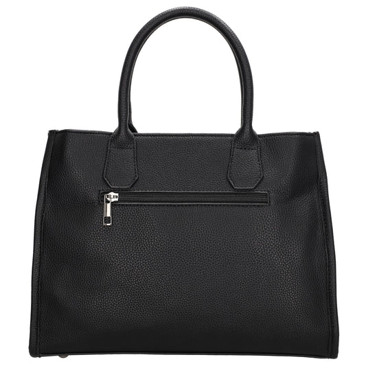 Shopper 34x25cm in Schwarz mit Reißverschluss und Wechselriemen - leder-accessoires.com