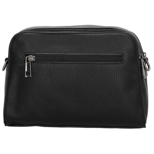 Umhängetasche 23x16cm in Schwarz mit Reißverschluss und Wechselriemen - leder-accessoires.com