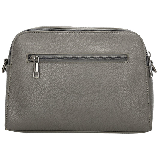 Umhängetasche 23x16cm in Grau mit Reißverschluss und Wechselriemen - leder-accessoires.com