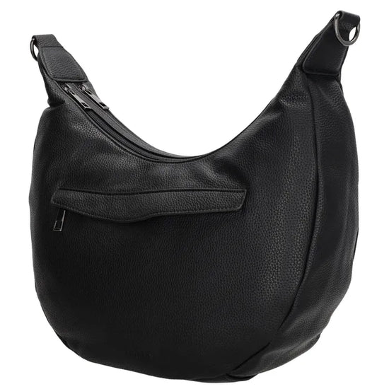 Schultertasche 35x22cm in Schwarz mit Reißverschluss und Wechselriemen - leder-accessoires.com