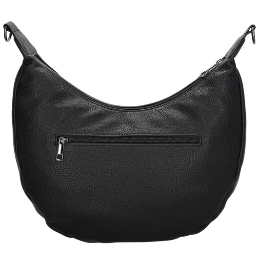 Schultertasche 35x22cm in Schwarz mit Reißverschluss und Wechselriemen