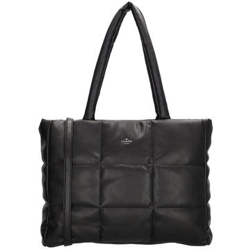 Shopper gesteppt 38 x 30cm in Schwarz mit Reißverschluss