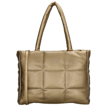 Shopper gesteppt 38 x 30cm in Gold Metallic mit Reißverschluss