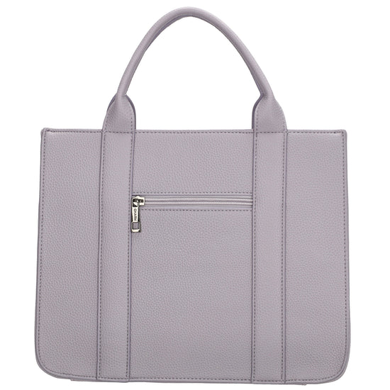 Shopper 30x24,5cm in Flieder mit Reißverschluss und Kurzgriff - leder-accessoires.com