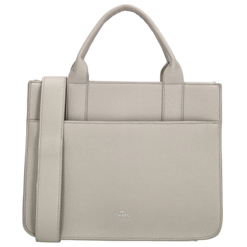Shopper 30x24,5cm in Hellgrau mit Reißverschluss und Kurzgriff