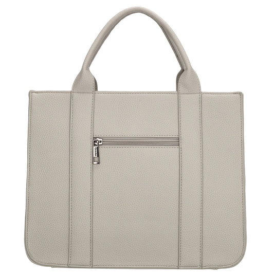 Shopper 30x24,5cm in Hellgrau mit Reißverschluss und Kurzgriff
