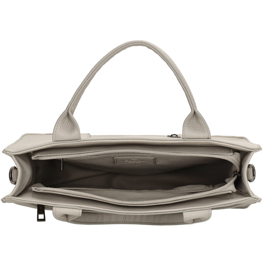 Shopper 30x24,5cm in Hellgrau mit Reißverschluss und Kurzgriff - leder-accessoires.com
