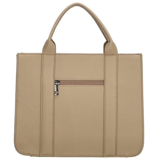Shopper 30x24,5cm in Helltaupe mit Reißverschluss und Kurzgriff
