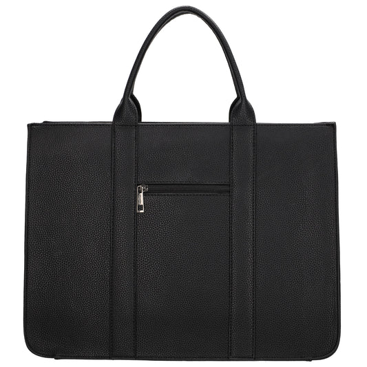 Shopper 40x29,5cm in Schwarz mit Reißverschluss und Kurzgriff