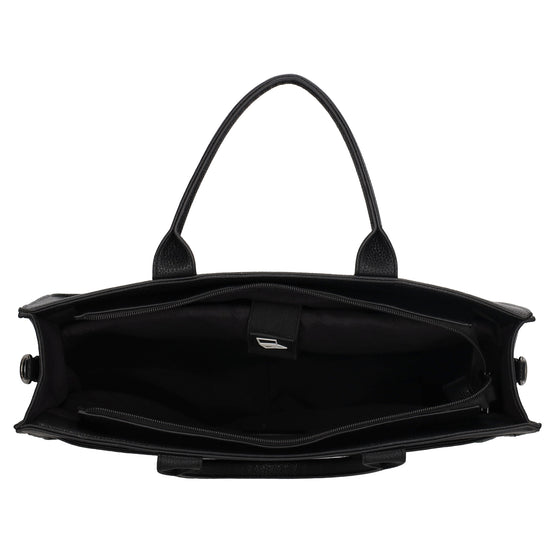Shopper 40x29,5cm in Schwarz mit Reißverschluss und Kurzgriff - leder-accessoires.com