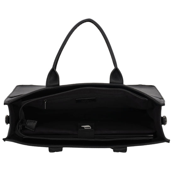 Shopper 40x29,5cm in Schwarz mit Reißverschluss und Kurzgriff - leder-accessoires.com